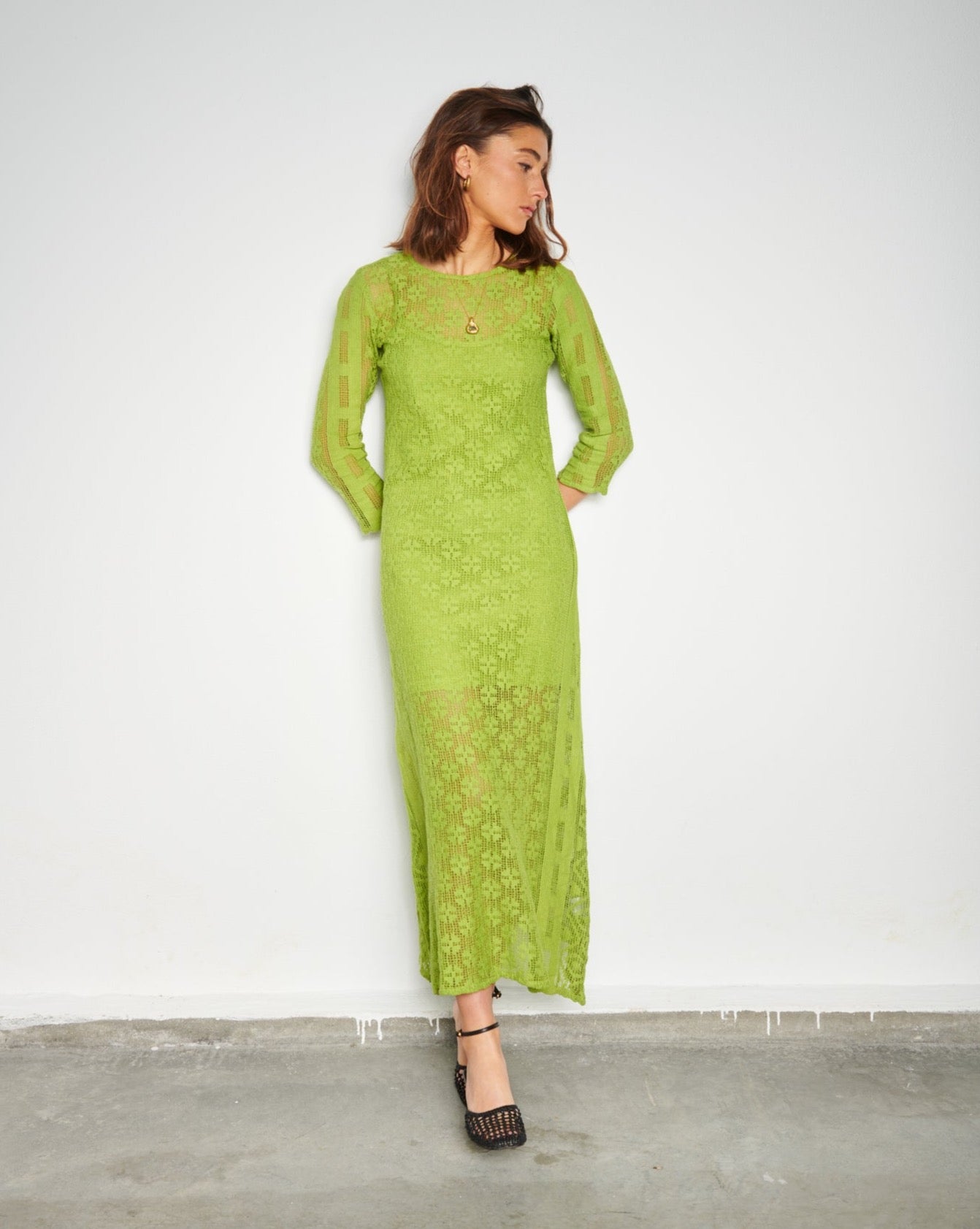 Crochet-looking Beach Dress in green