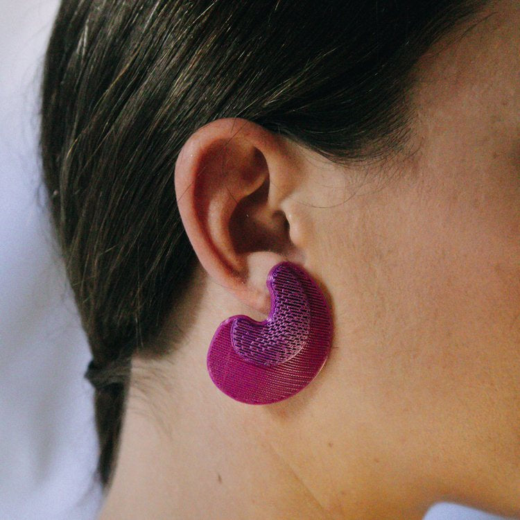 Purple - drop earrings - flowers