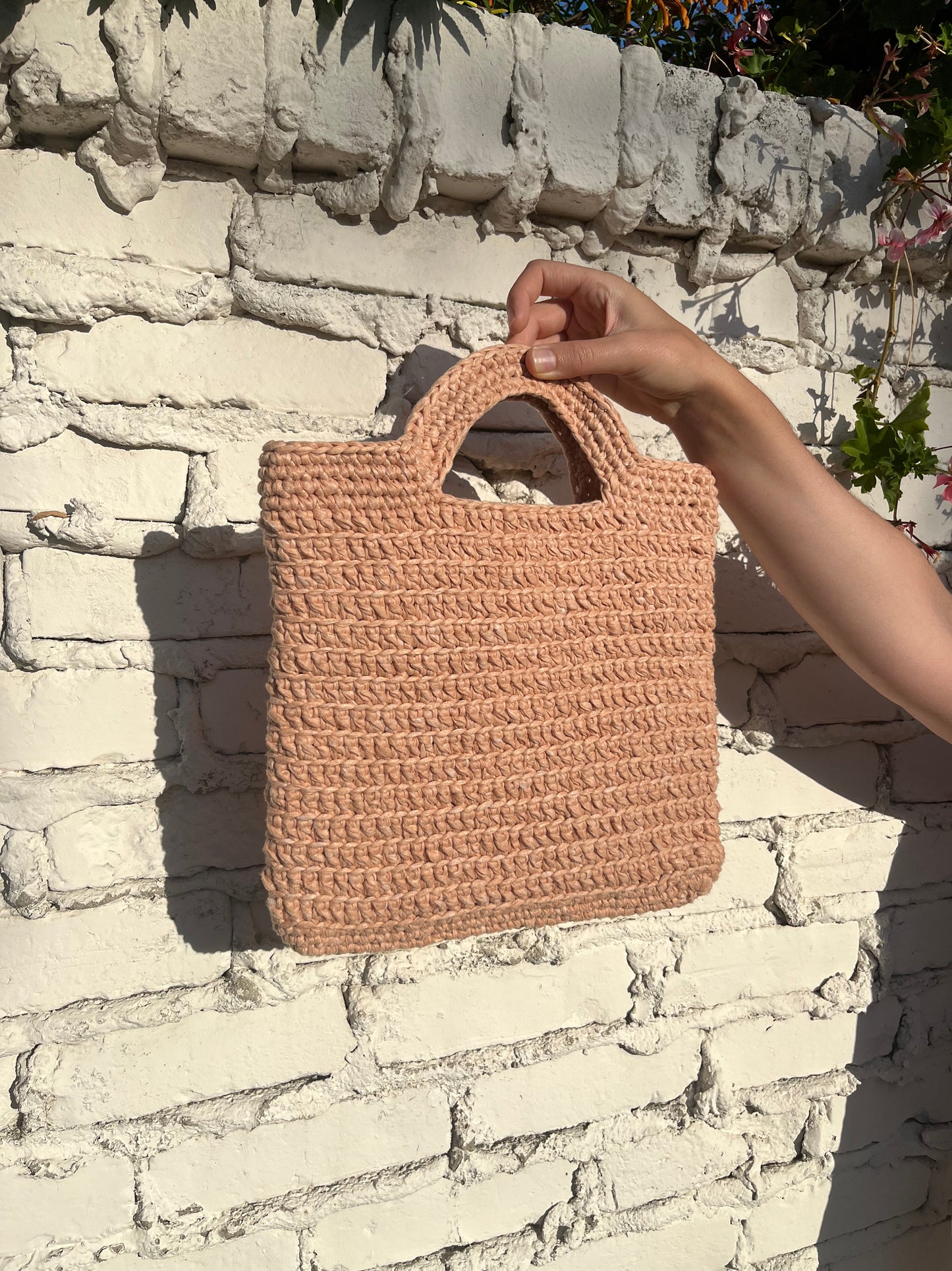 Crochet Shopper Bag – Blush Pink